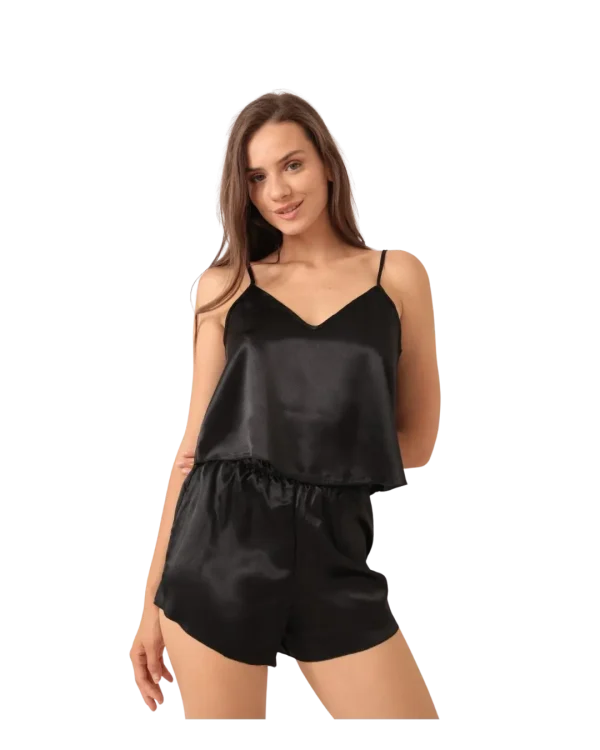 kadin-saten-pijama-siyah önden